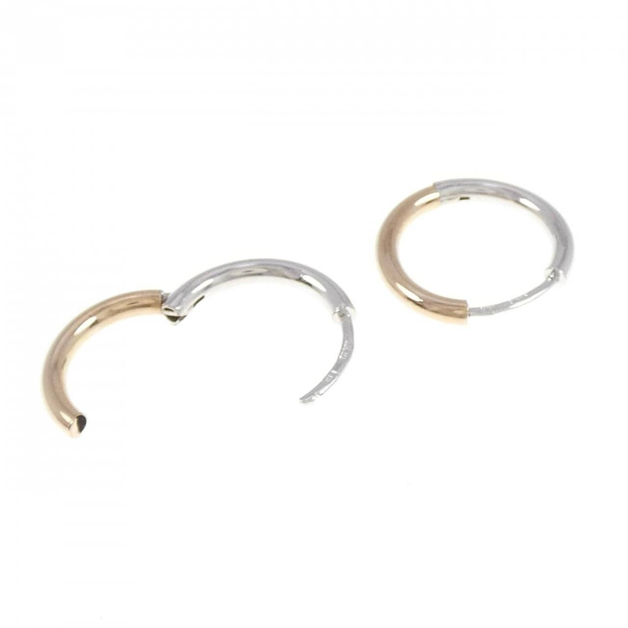 K18PG/K14WG hoop earrings