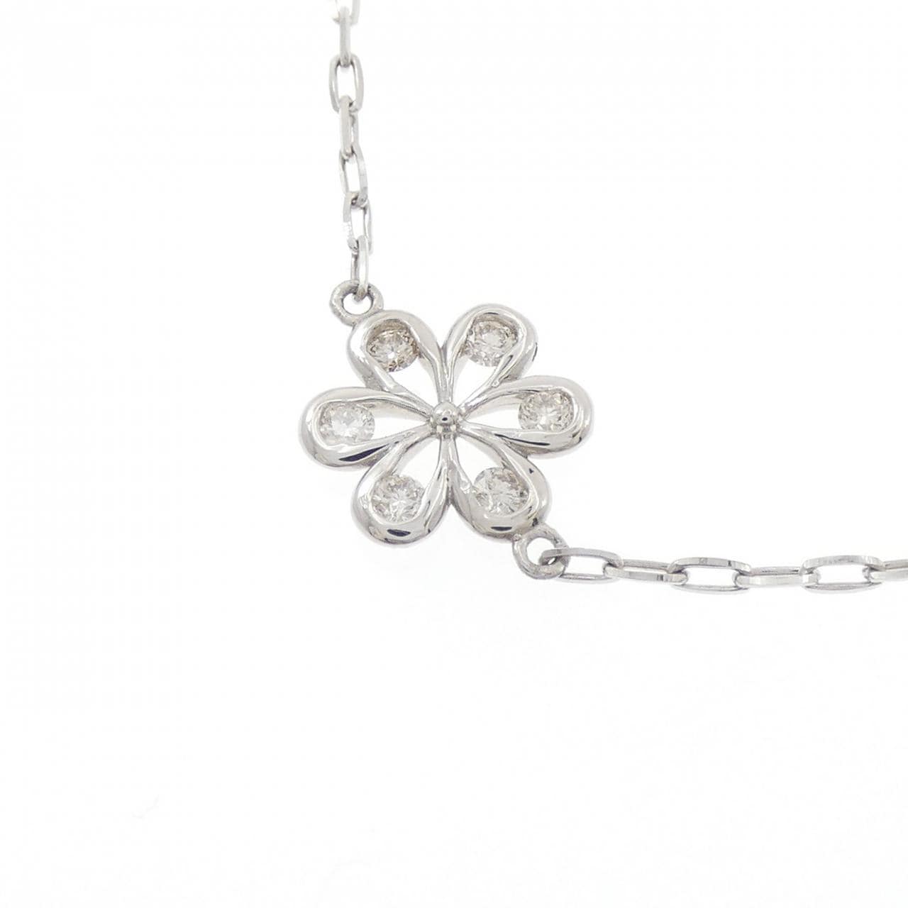 PT900/PT850 フラワー ダイヤモンド ネックレス