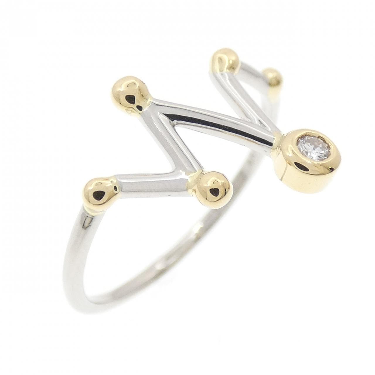 PT900/K18YG ダイヤモンド リング 0.03CT