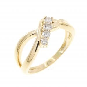 18KYG ダイヤモンド リング 0.15CT
