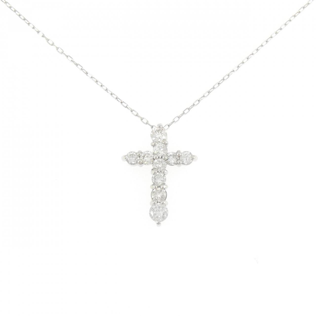 PT900/PT850 クロス ダイヤモンド ネックレス 1.00CT