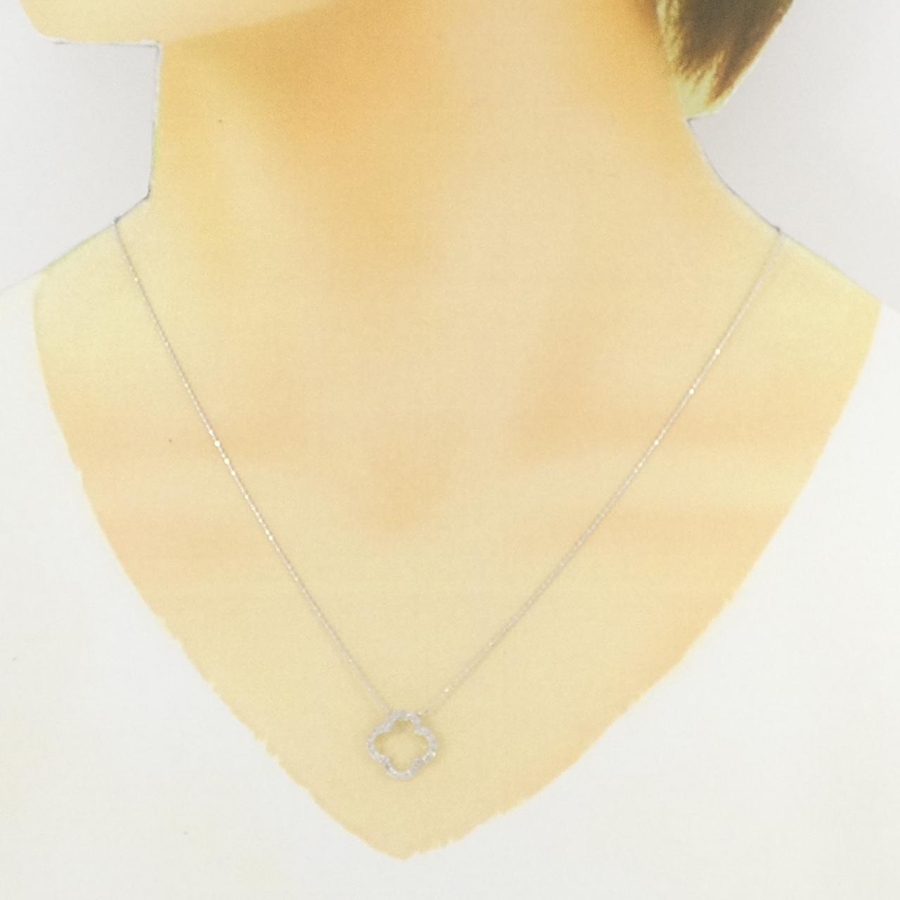 K18WG ダイヤモンド ネックレス 0.17CT