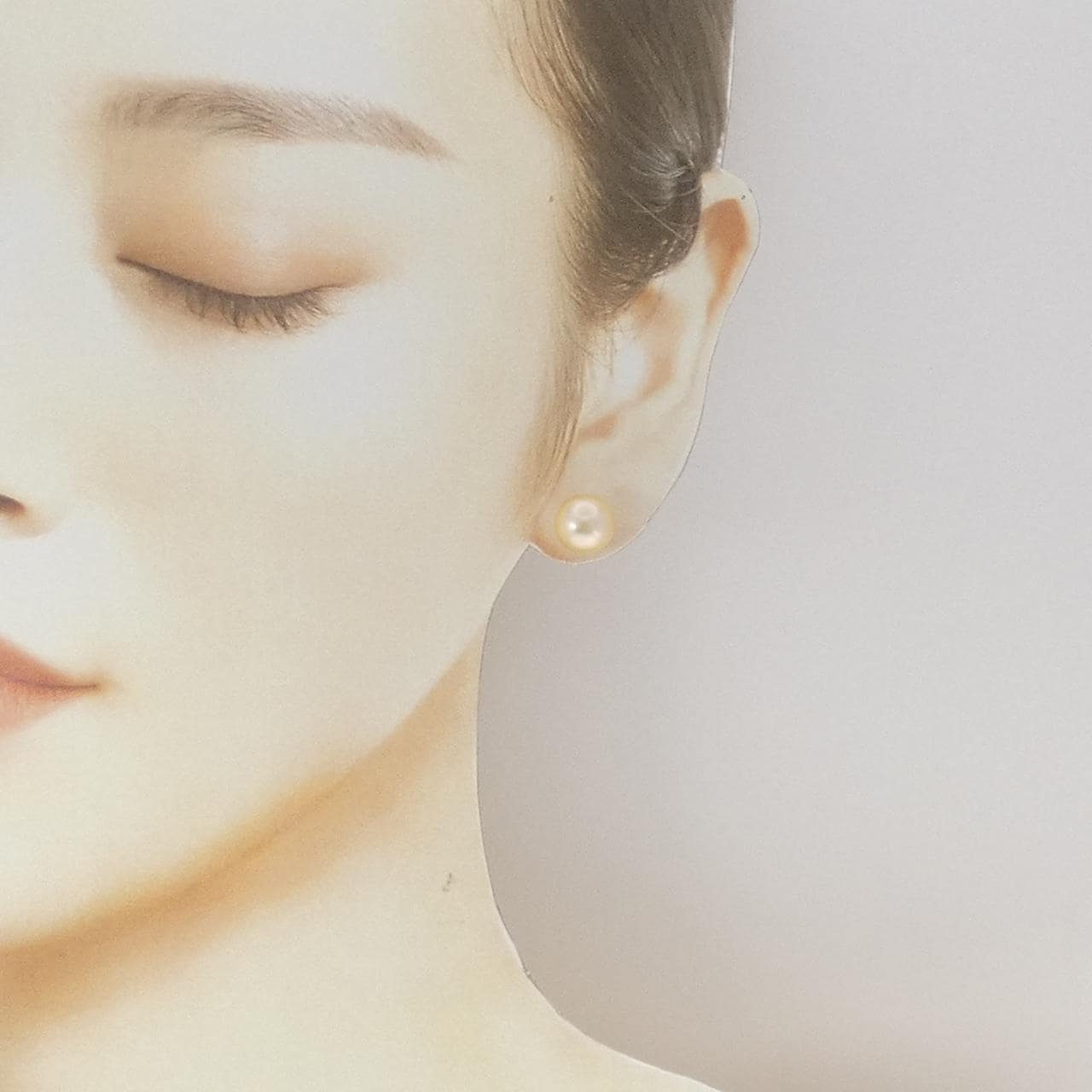 K18YG 白蝶パール ピアス 9.7mm