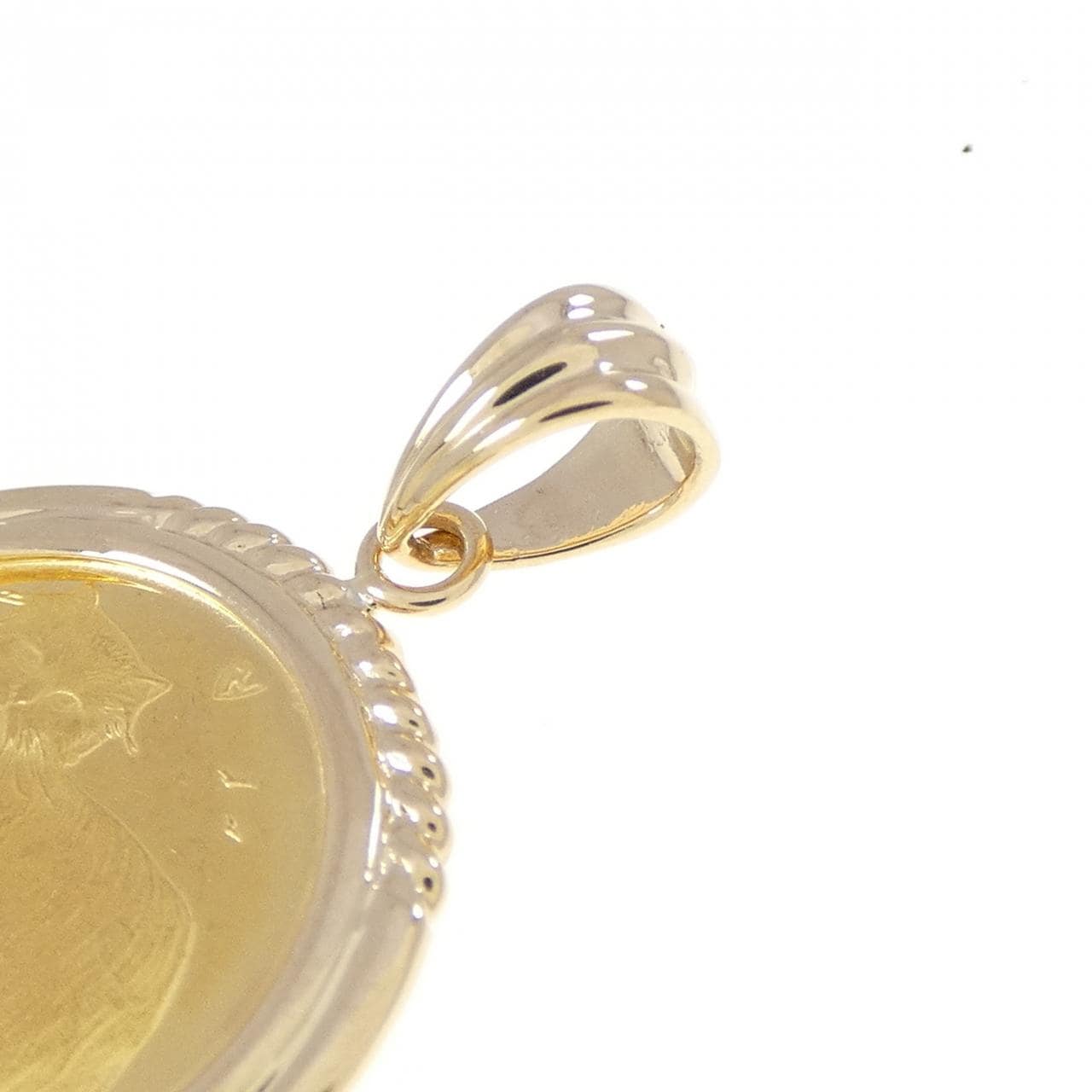 K18YG(枠) コイン ペンダント