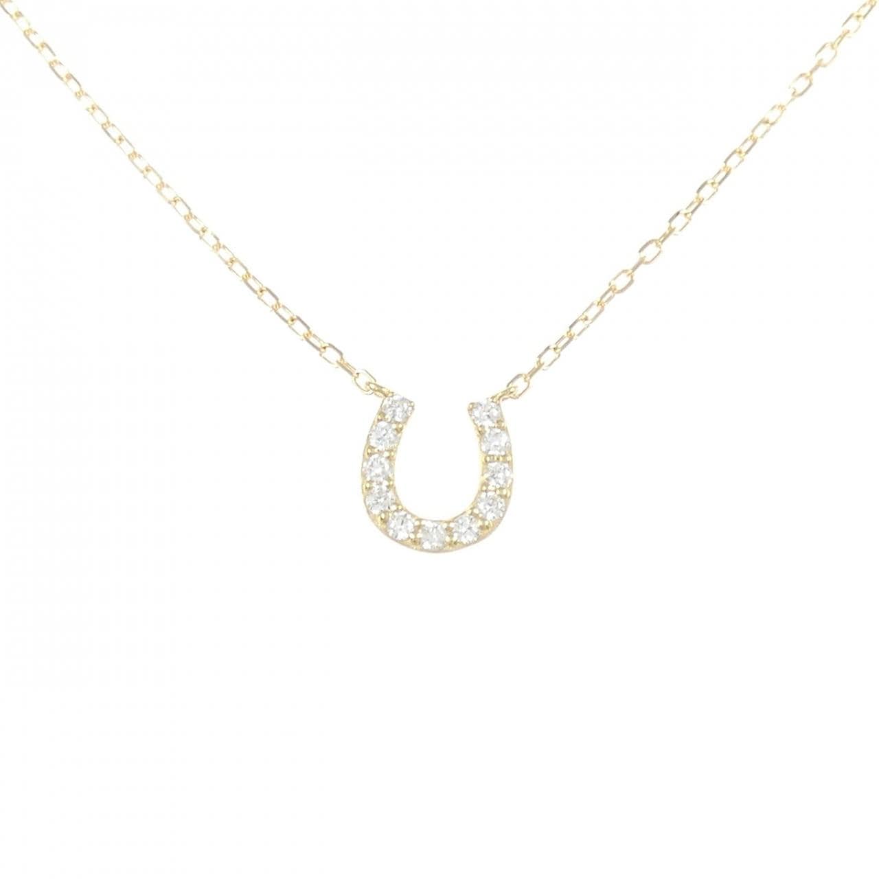 K18YG ホースシュー ダイヤモンド ネックレス 0.12CT