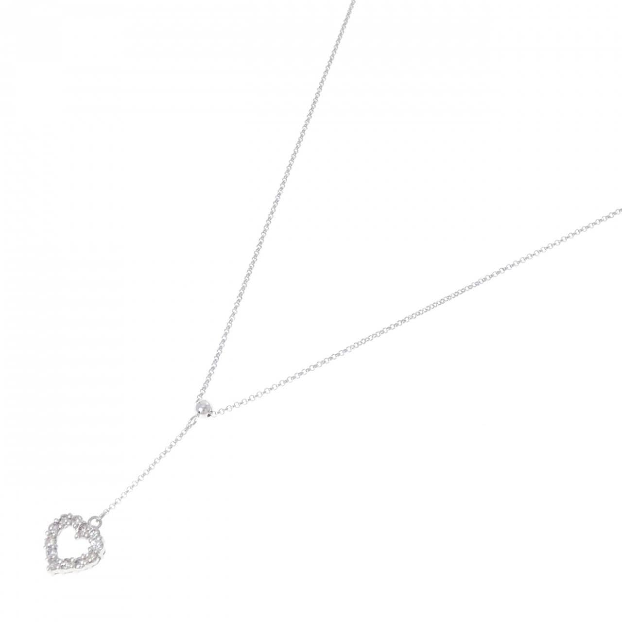 PT900/PT850 ハート ダイヤモンド ネックレス 0.30CT