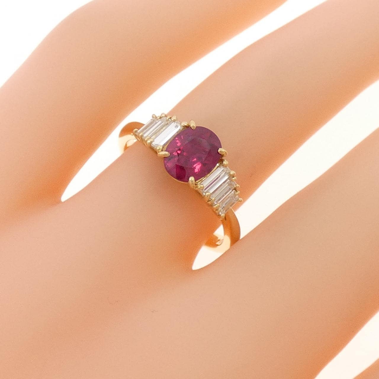 K18YG ルビー リング 1.06CT