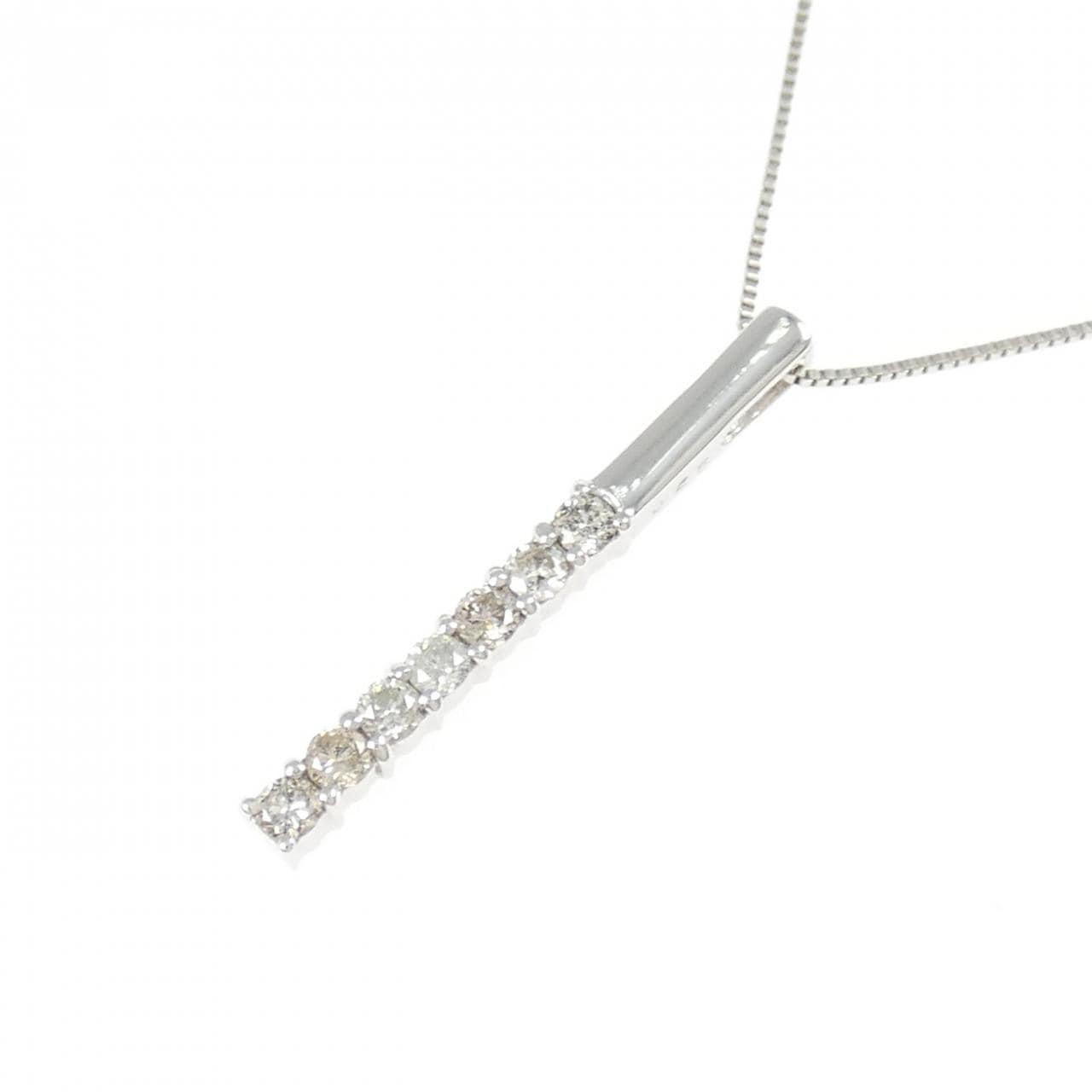 K18WG/750WG ダイヤモンド ネックレス 0.25CT