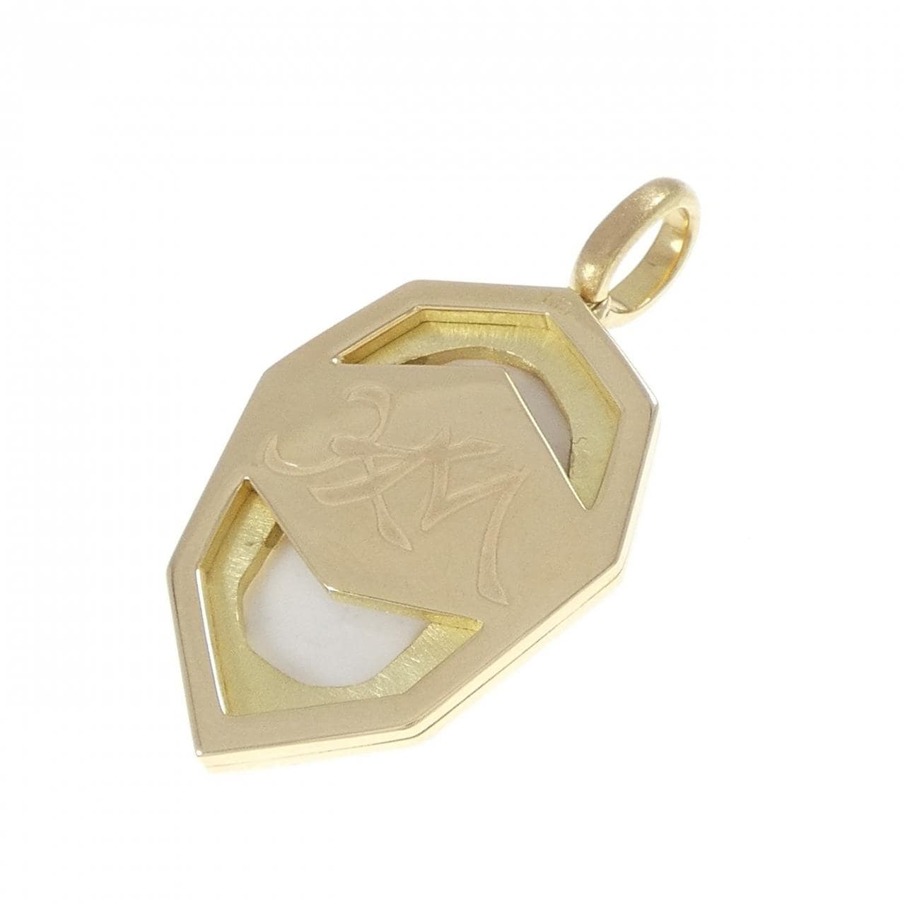 K18YG スカル メノウカメオ ペンダント