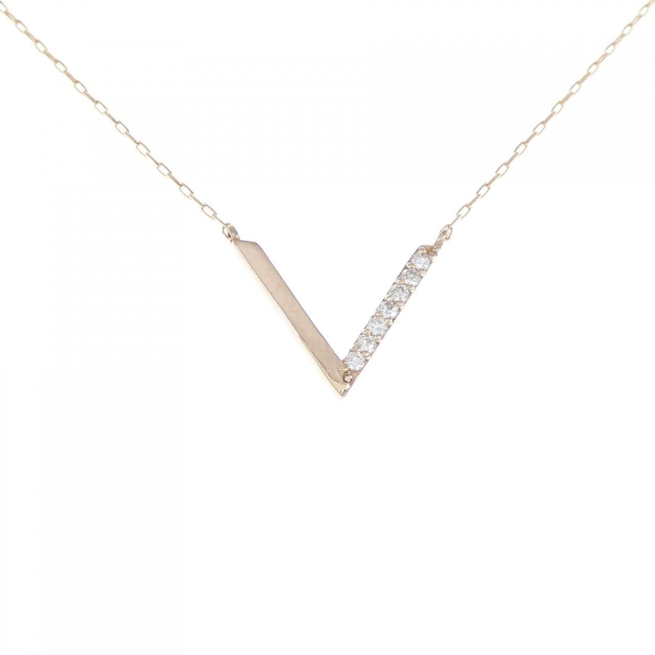 [BRAND NEW] K18PG Diamond necklace 0.05CT