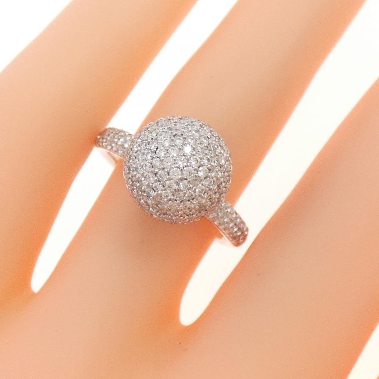 750WG パヴェ ダイヤモンド リング 1.18CT