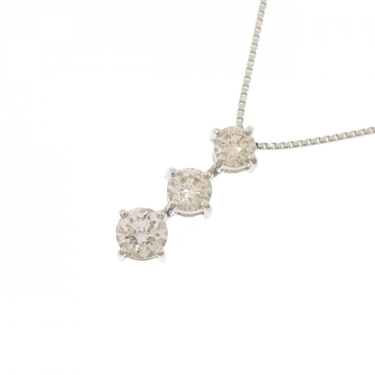 PT900/PT850 スリーストーン ダイヤモンド ネックレス 1.00CT