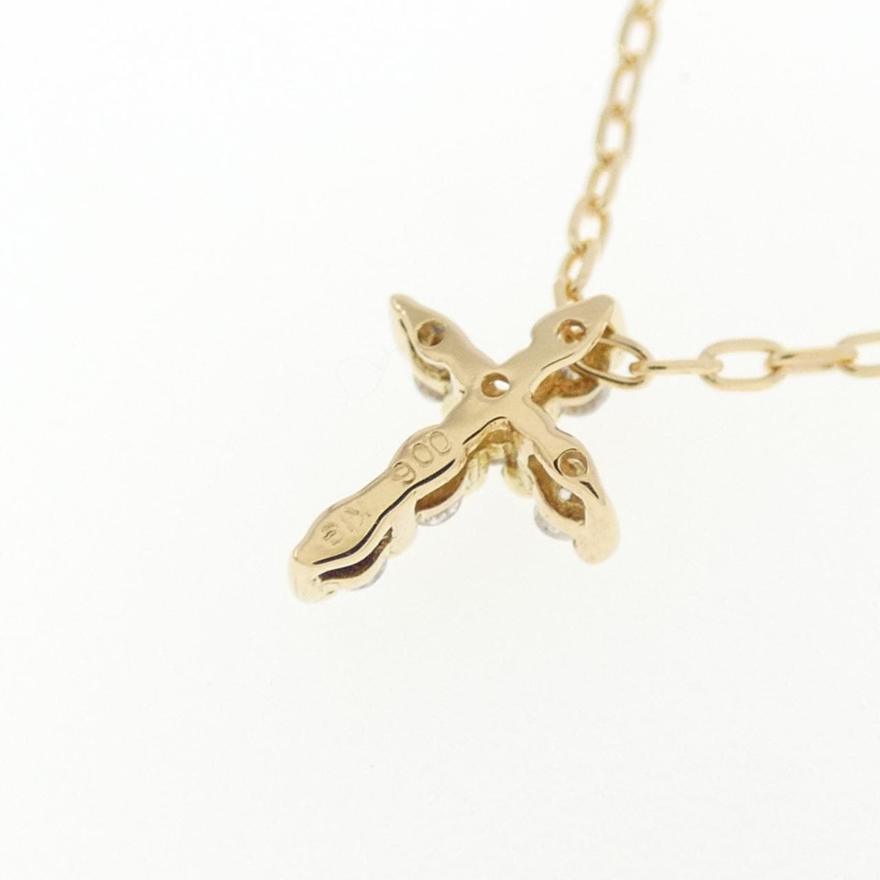 K18YG クロス ダイヤモンド ネックレス 0.06CT