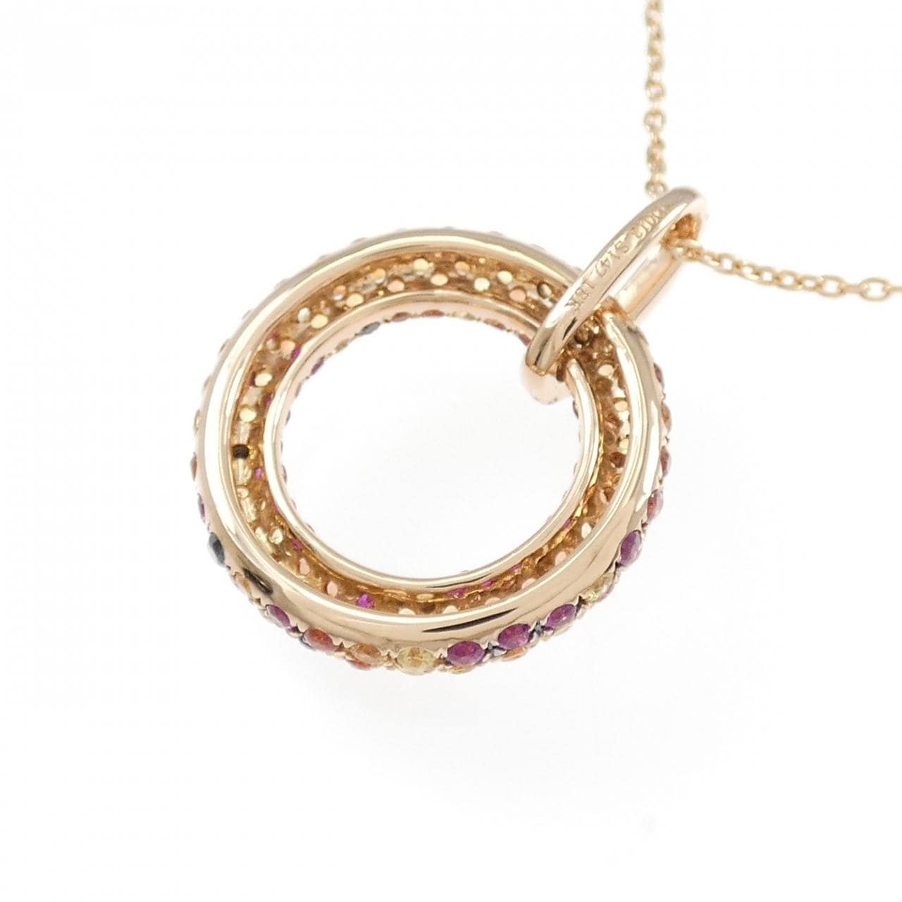 18KPG/K18PG Sapphire Necklace 1.47CT