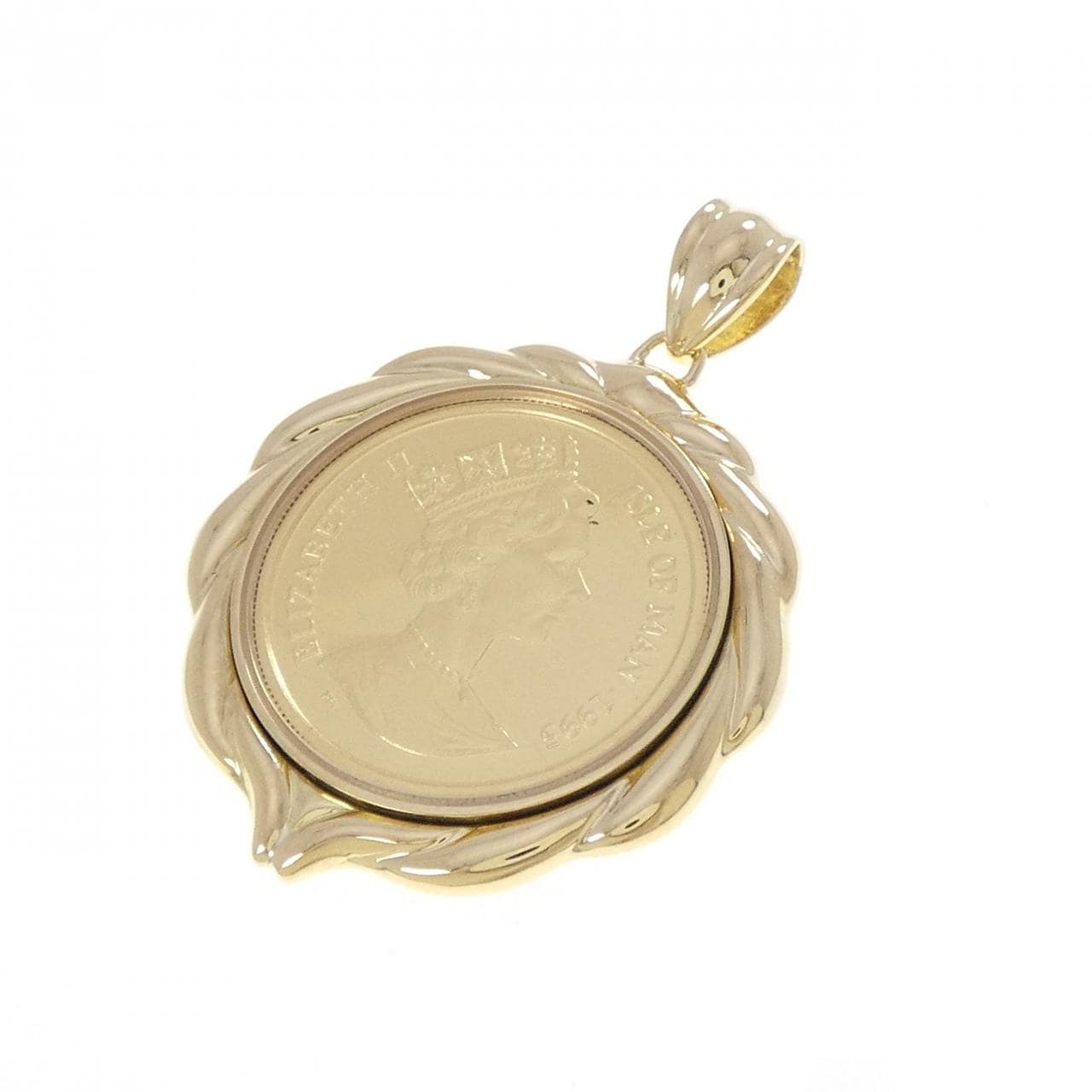 K18YG(枠) コイン ペンダント