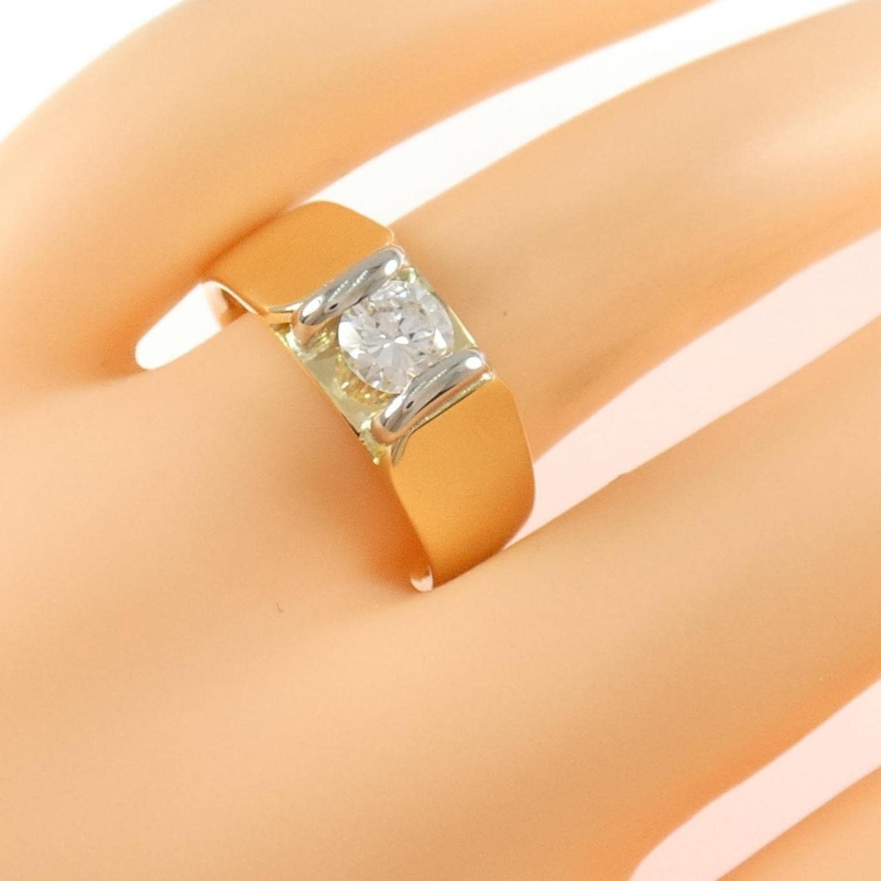 K18YG/PT900 ダイヤモンド リング 0.58CT