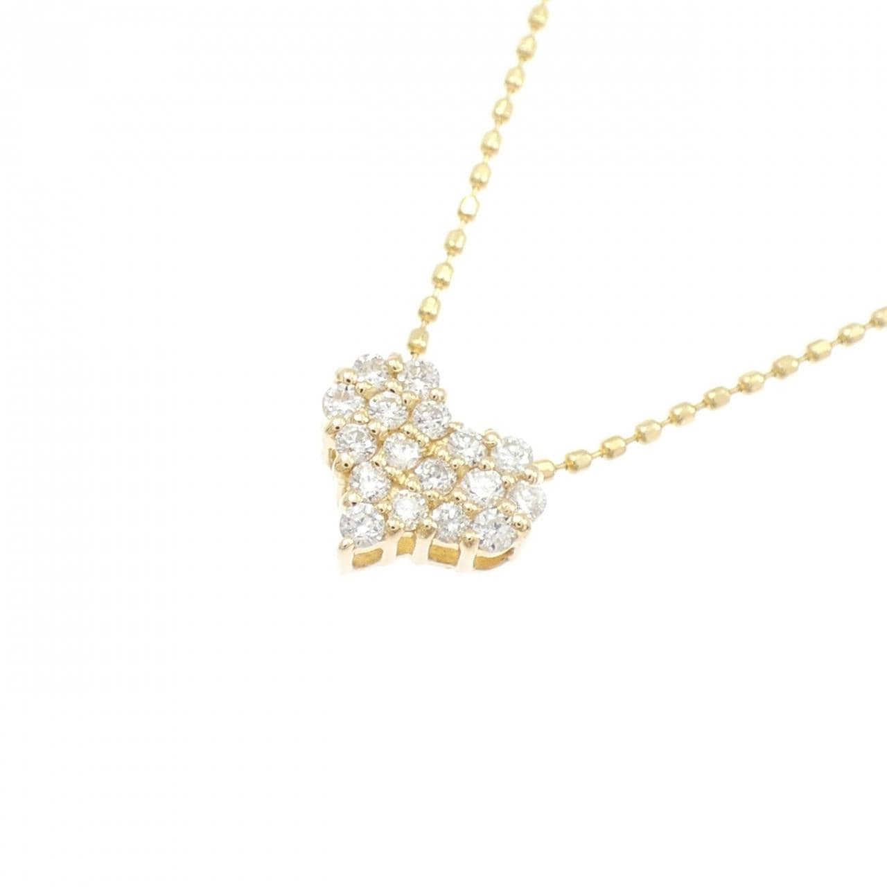 K18YG ハート ダイヤモンド ネックレス 0.17CT