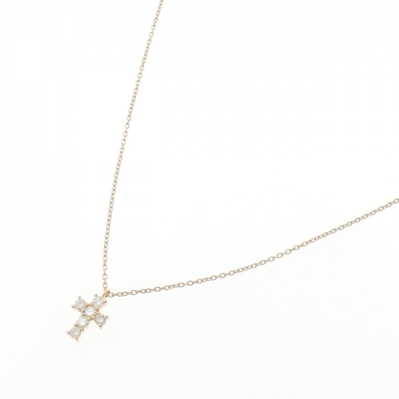 ヴァンドーム クロス ダイヤモンド ネックレス 0.18CT