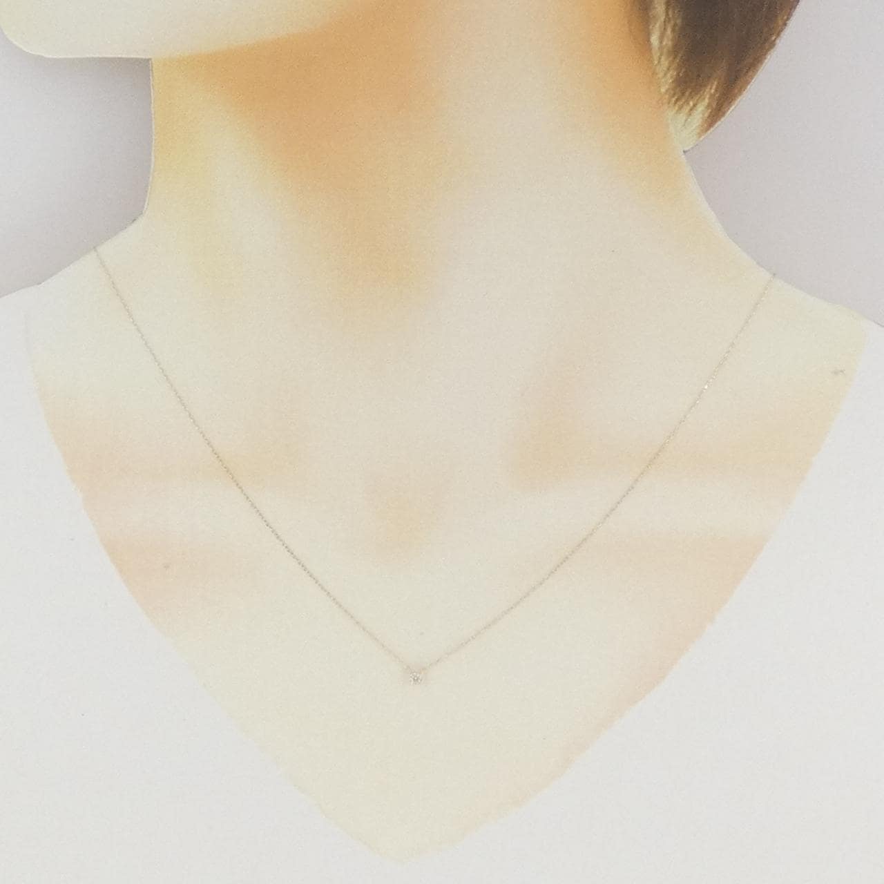 K10YG ソリティア ダイヤモンド ネックレス 0.04CT