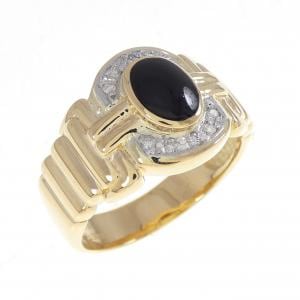 K18YG/PT900 オニキス リング