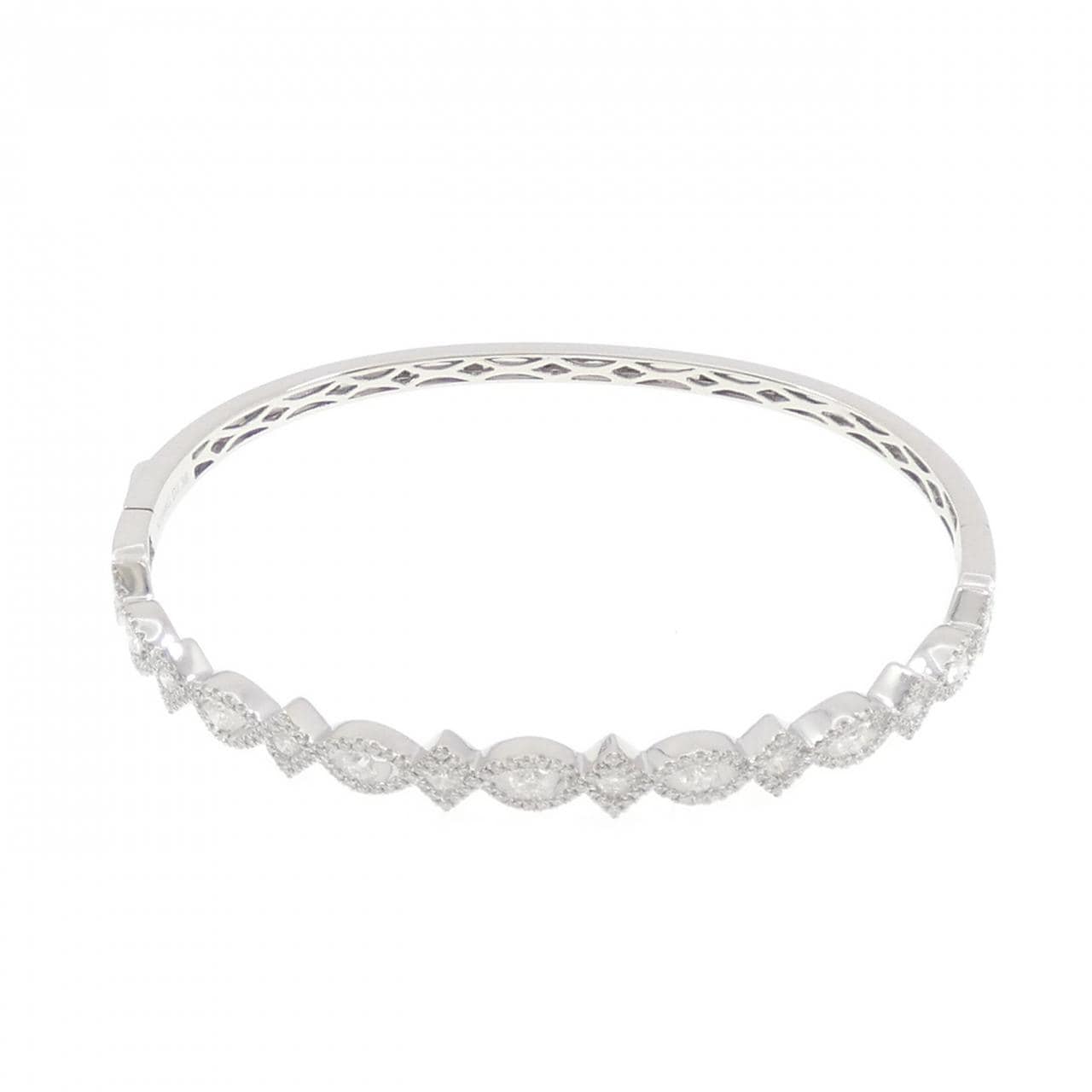 K18WG ダイヤモンド バングル 1.38CT