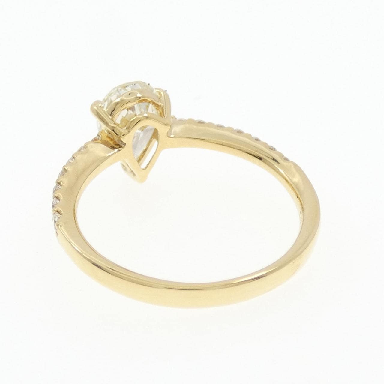 【リメイク】K18YG ダイヤモンド リング 1.028CT M IF ペアシェイプ