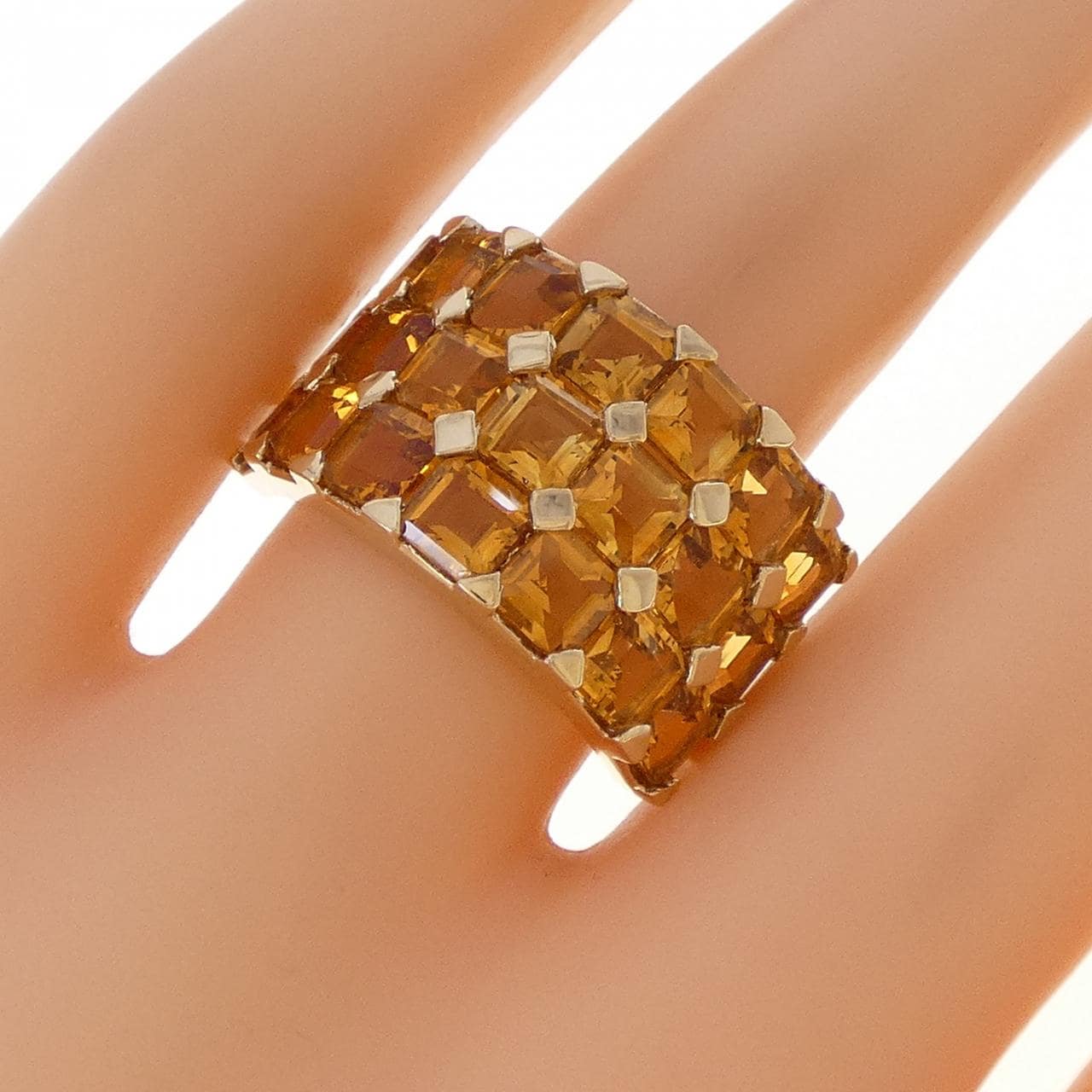 K18YG シトリン リング 6.27CT