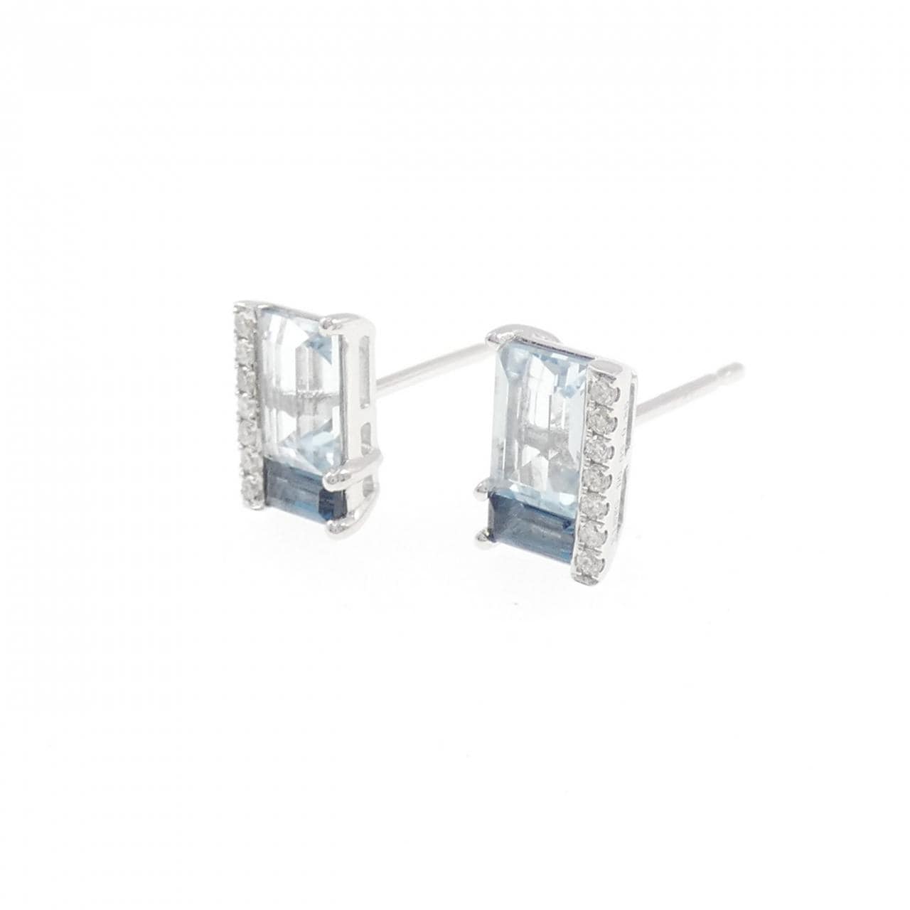 K18WG ブルートパーズ ピアス 1.70CT