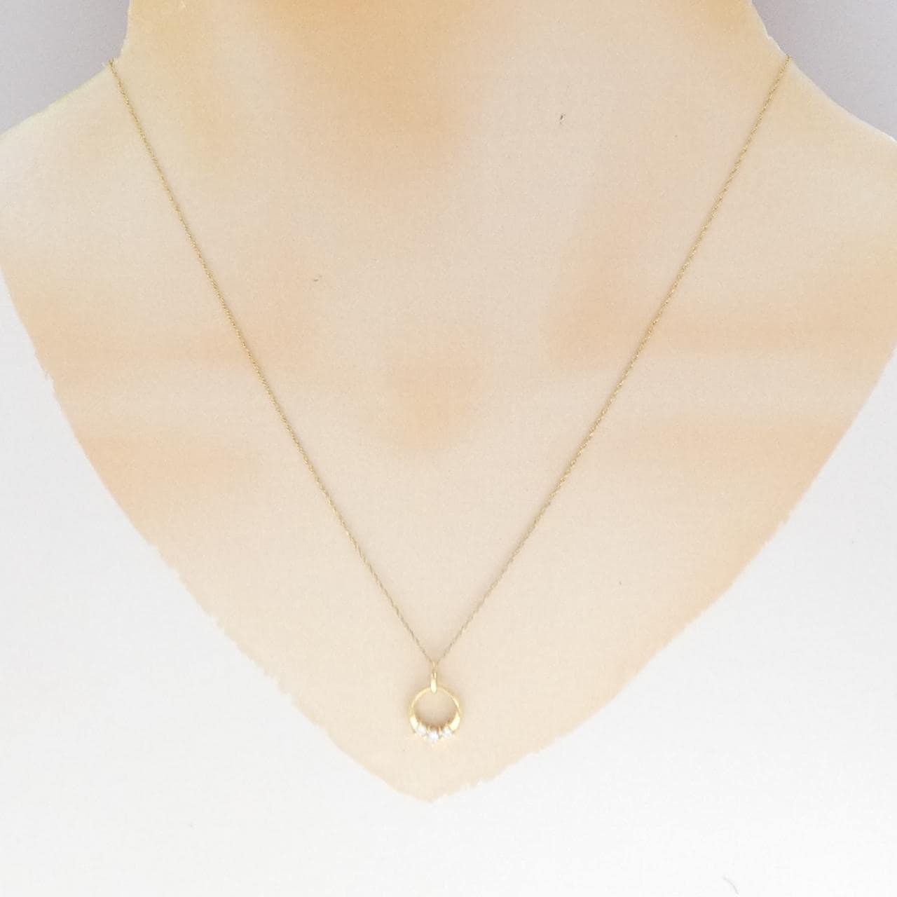 K18YG/750YG ダイヤモンド ネックレス 0.11CT
