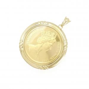 K18YG (frame) coin pendant