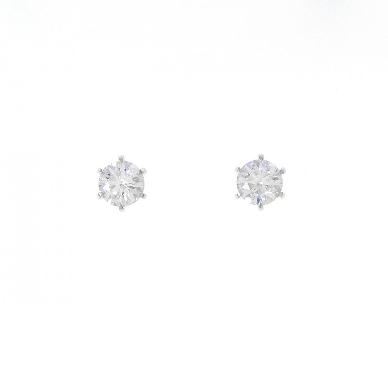【リメイク】PT900/ST ダイヤモンド ピアス 0.528CT 0.542CT D VVS1-VS1 3EXT-EXT H＆C