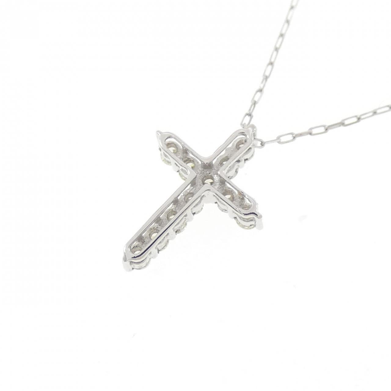 [BRAND NEW] PT900 Cross Diamond Necklace 0.10CT