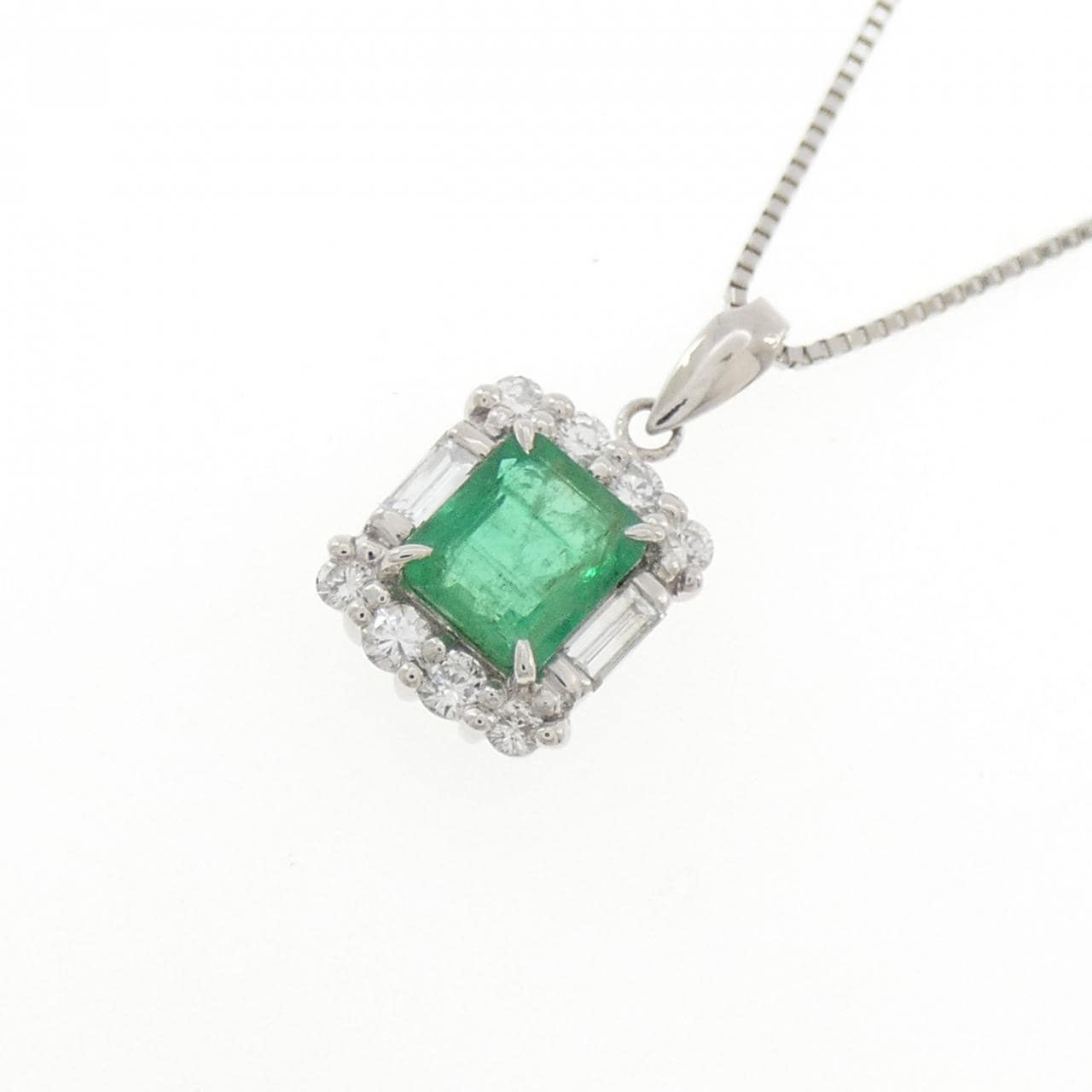 PT900/PT850 エメラルド ネックレス 0.77CT