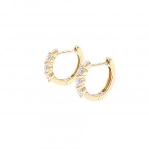 K18YG スリーストーン ダイヤモンド ピアス 0.28CT