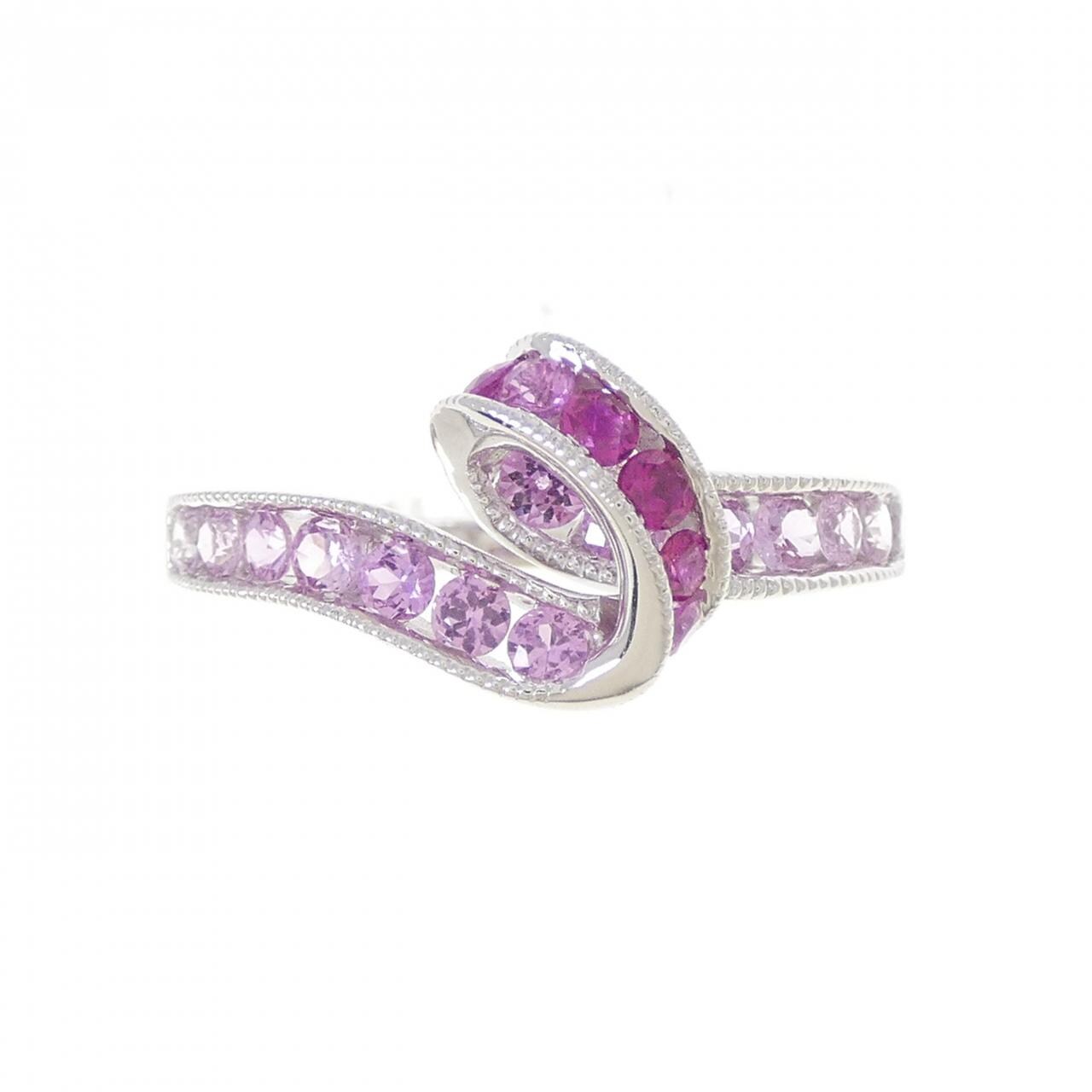 K18WG ルビー リング 0.10CT