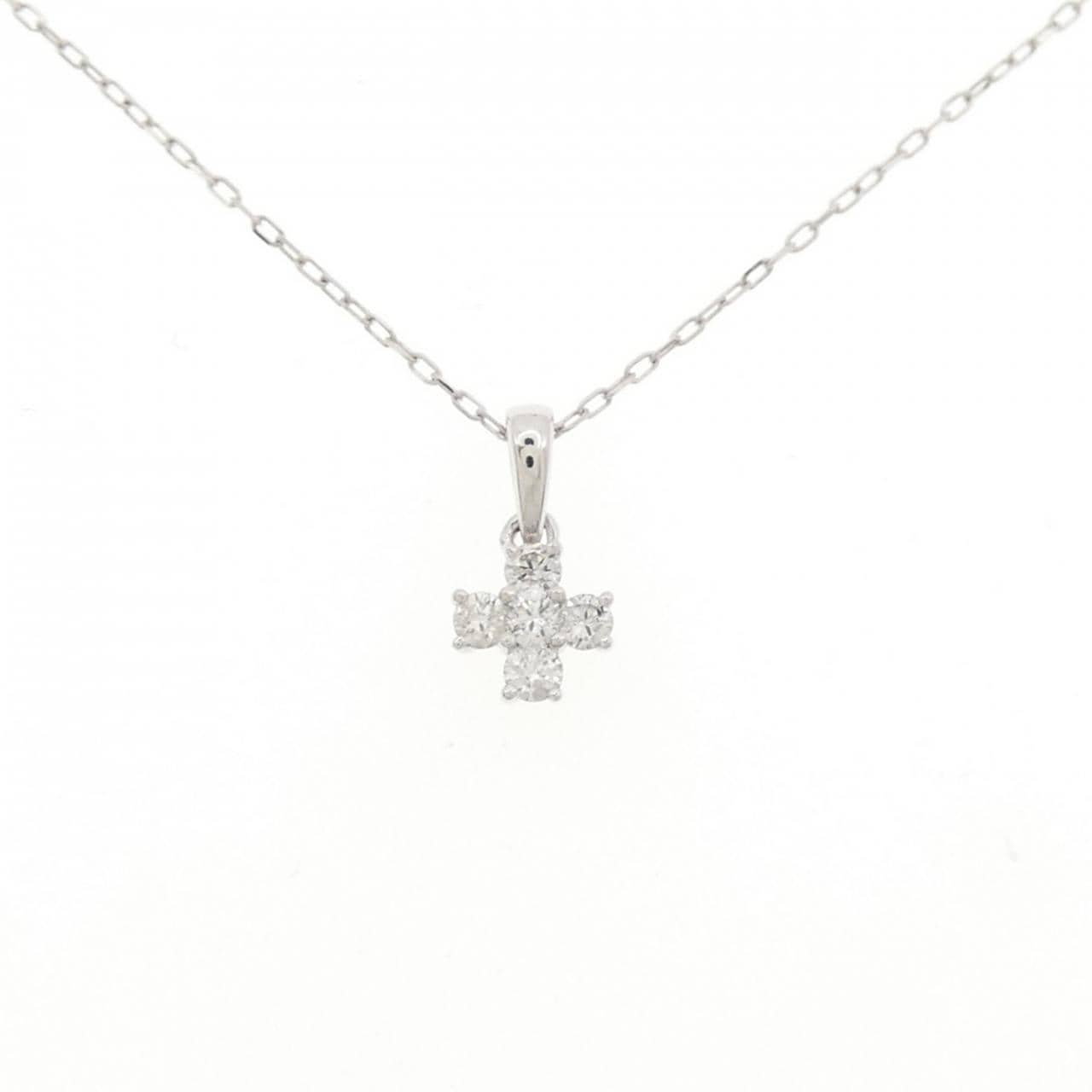 K18WG ダイヤモンド ネックレス 0.15CT