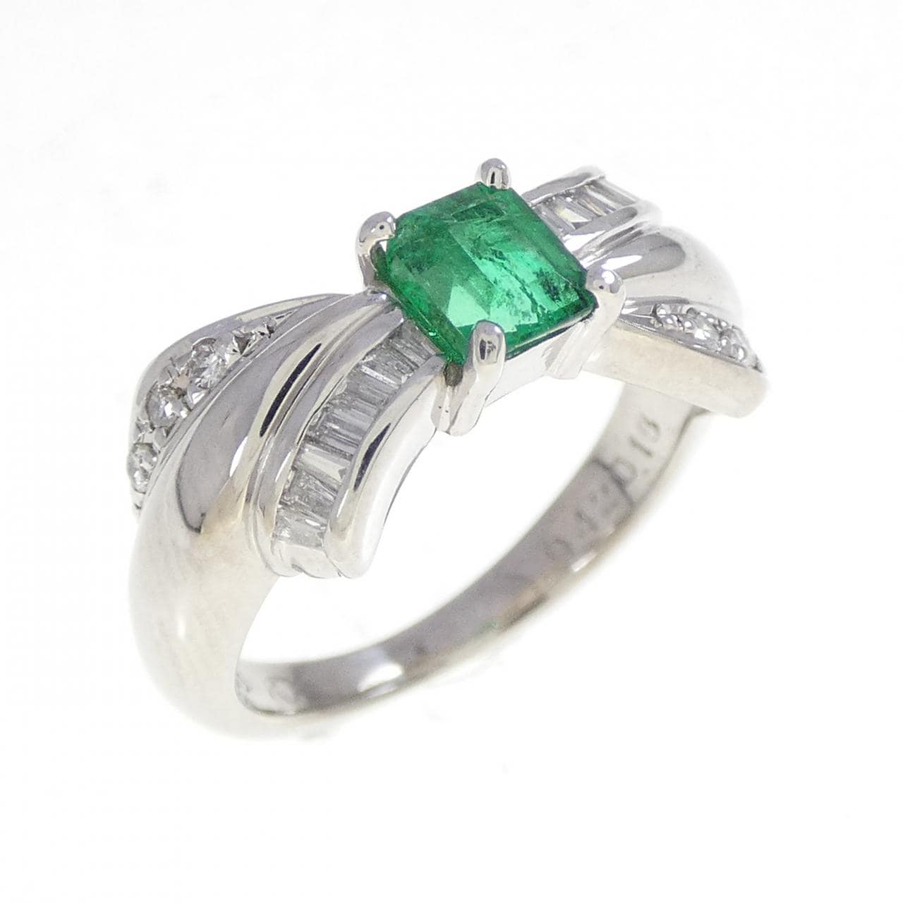 PT900 エメラルド リング 0.42CT