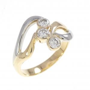 K18YG/PT900 ダイヤモンド リング 0.30CT