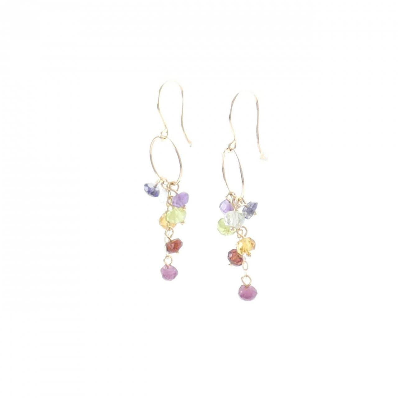 [BRAND NEW] K10YG Color Stone Earrings