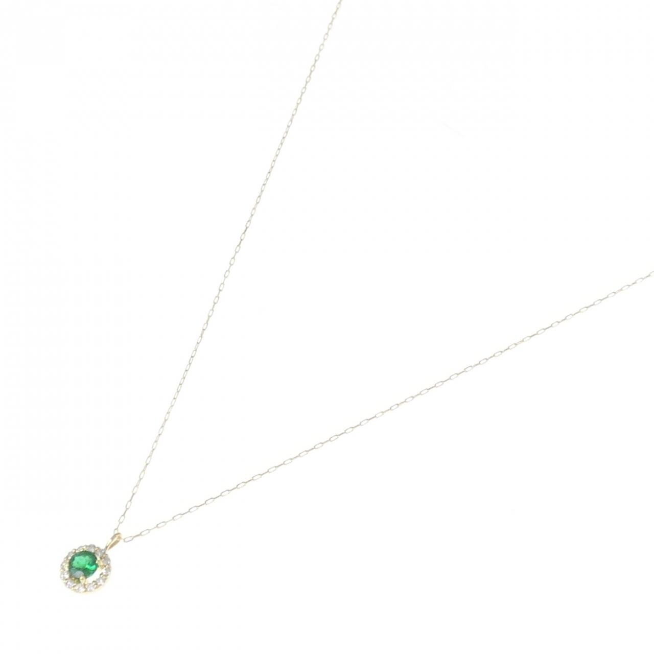 【新品】K18YG エメラルド ネックレス 0.10CT