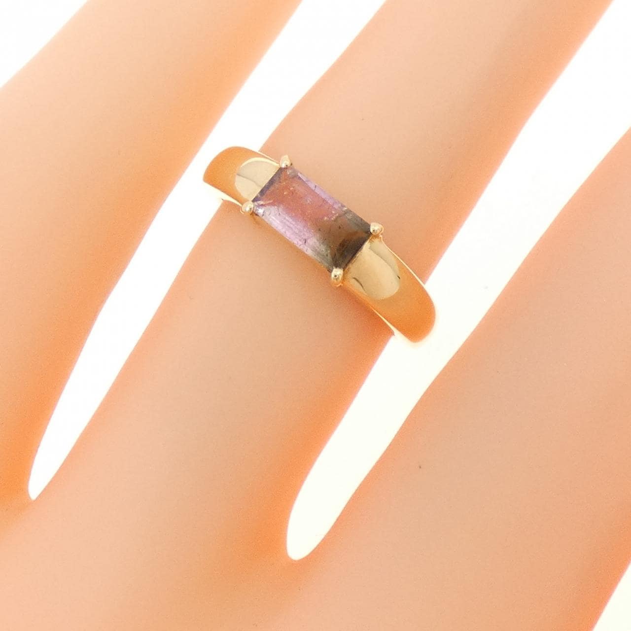 【新品】K18YG トルマリン リング 0.45CT
