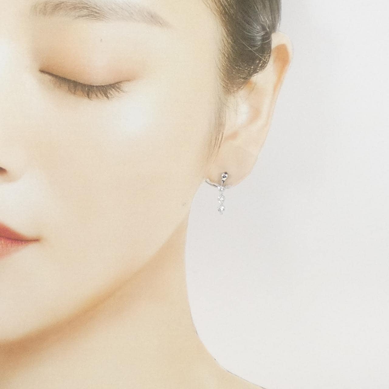 PT900 ハート ダイヤモンド ピアス 0.56CT