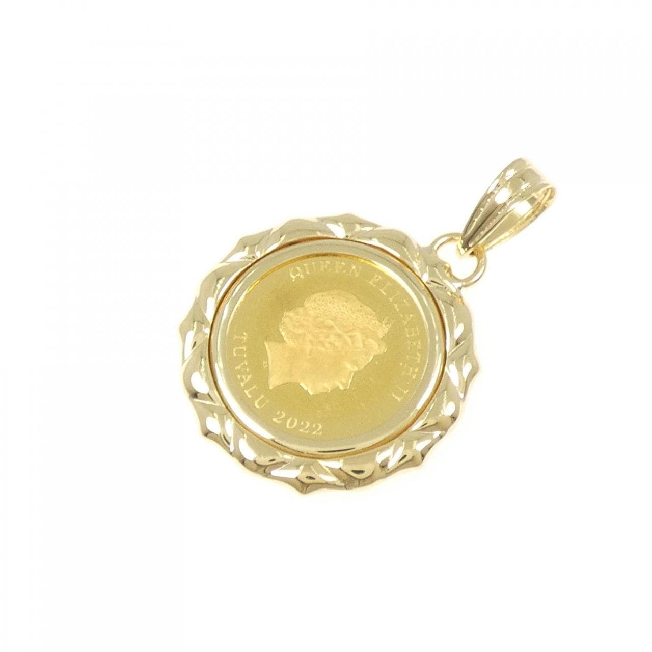 K18YG(枠) コイン ペンダント