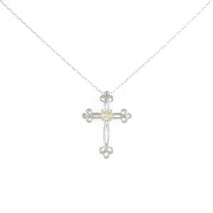 PT950/PT850 クロス ダイヤモンド ネックレス 0.10CT