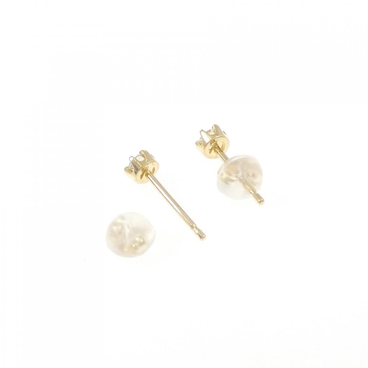 K18YG ソリティア ダイヤモンド ピアス 0.17CT