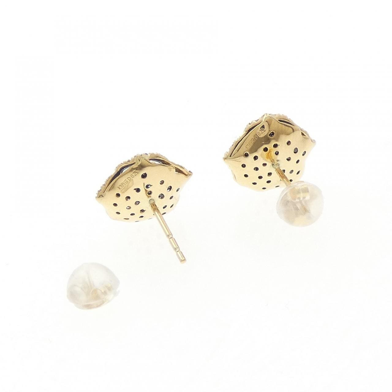 K18YG/K18BG ローズ ダイヤモンド ピアス 0.50CT