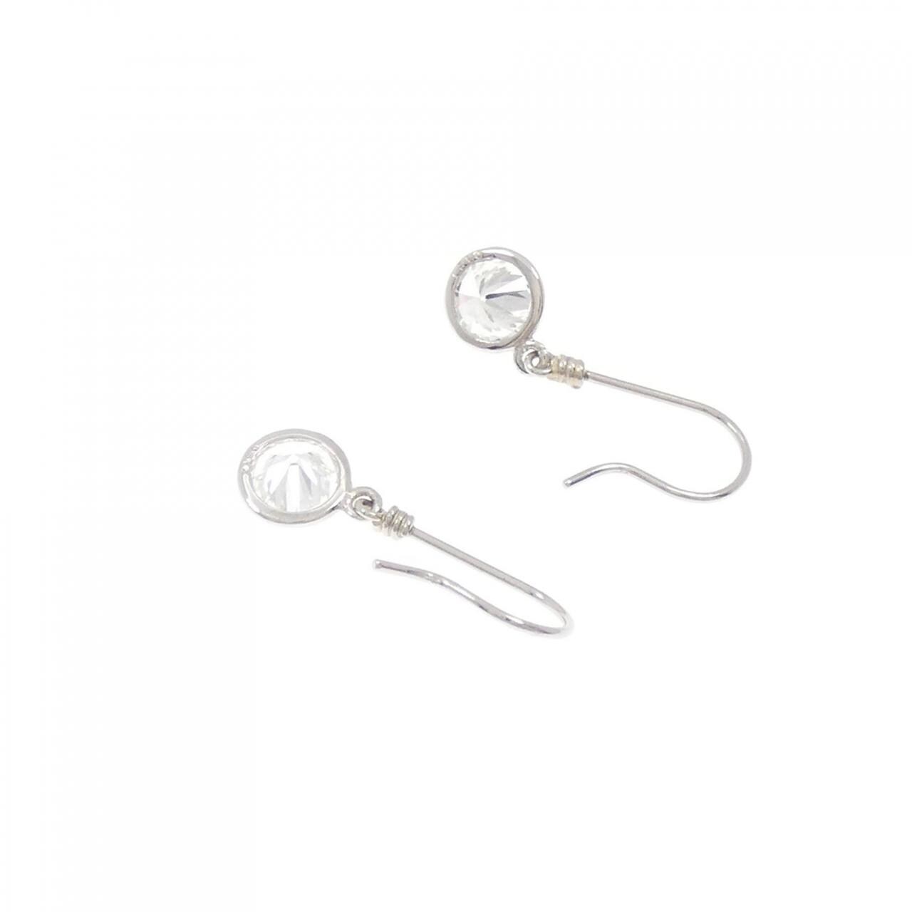 【リメイク】PT ダイヤモンド ピアス 0.314CT 0.321CT F SI1 VG-GOOD