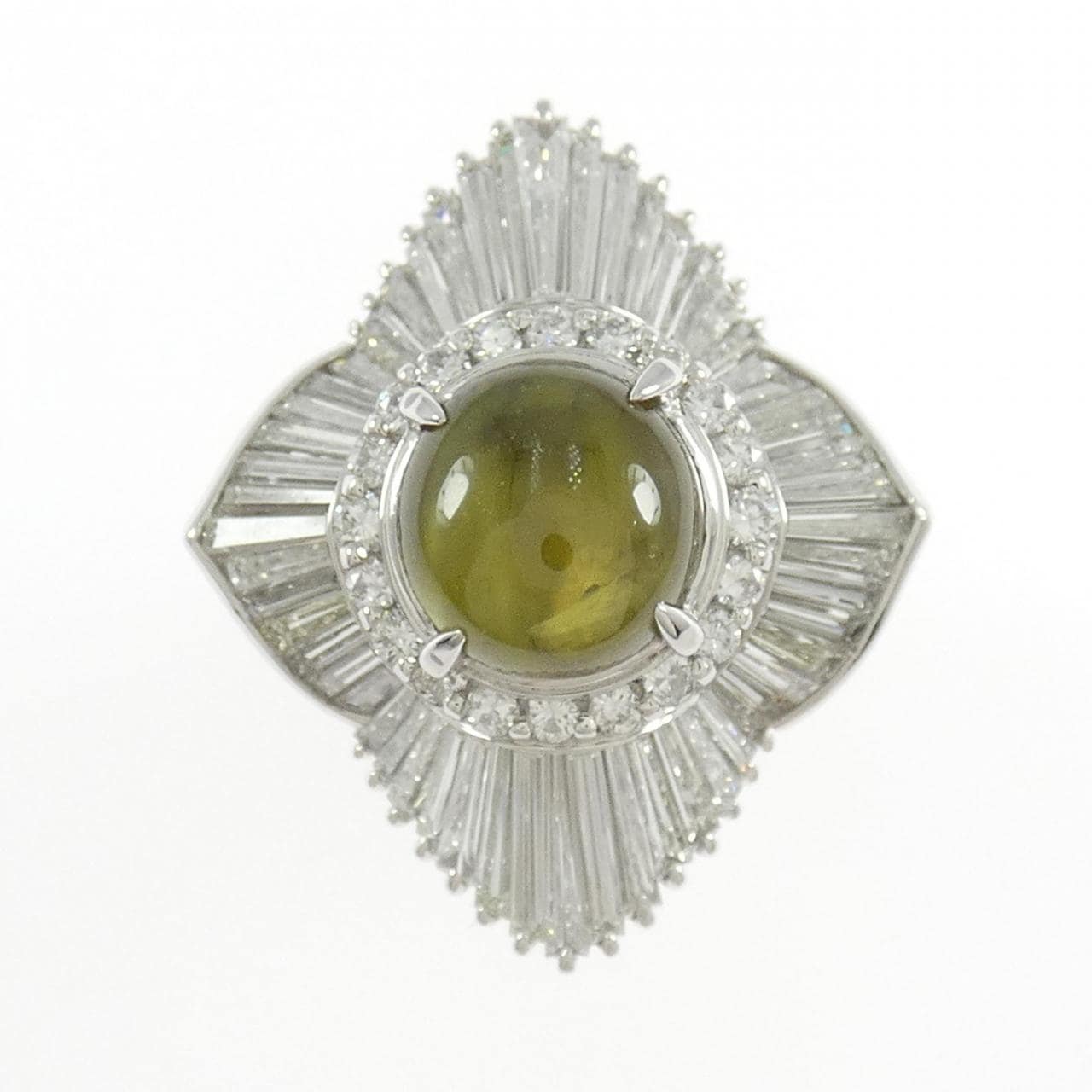 PT900 クリソベリルキャッツアイ リング 6.29CT