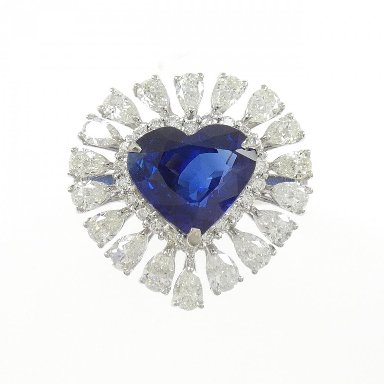 PT900心蓝宝石戒指4.09CT