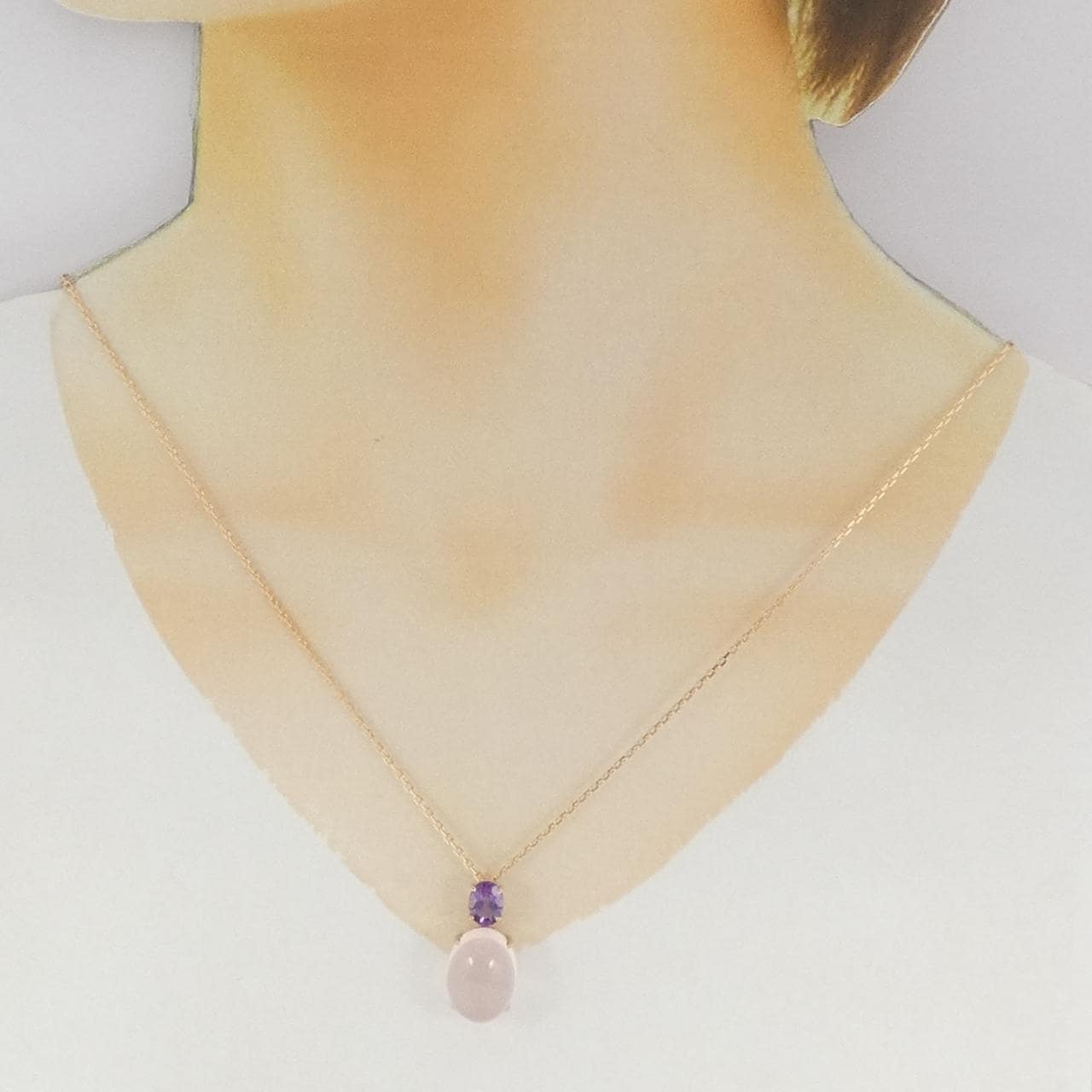 ジーエスティービー ローズクオーツ ネックレス 7.00CT
